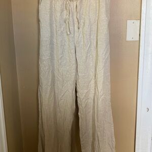 Gap Pull-On Wide Leg Drawstring Pants Tan Sz L Tall Women’s NWT